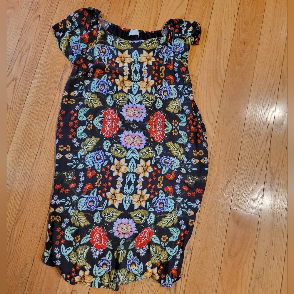 Love Sam Anthropologie Off Shoulder Floral Dress Size L